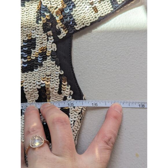 Alice + Olivia Nat Sequin Leopard Midi Dress Women's Size 4 Party Vegas - Picture 9 of 11